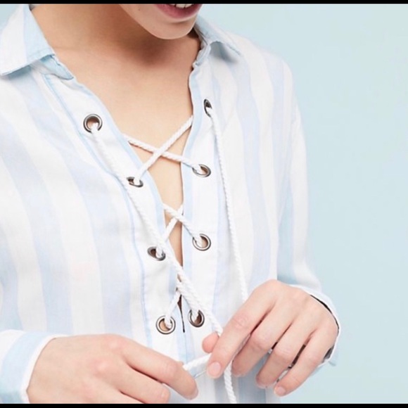 Anthropologie RAILS Uli Lace-Up Top XS - Picture 2 of 12